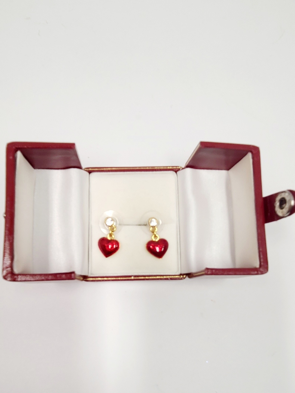 Juicey Couture Gold-Plated Drop Earrings with Red Heart Charms